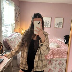 Amazon Plaid Beige Women's Utility Jacket